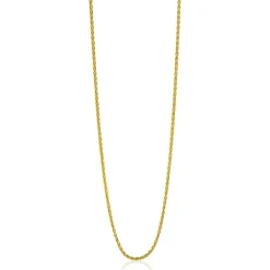 Zinzi 80 cm zilveren palmier ketting geel verguld ZILC-P80G