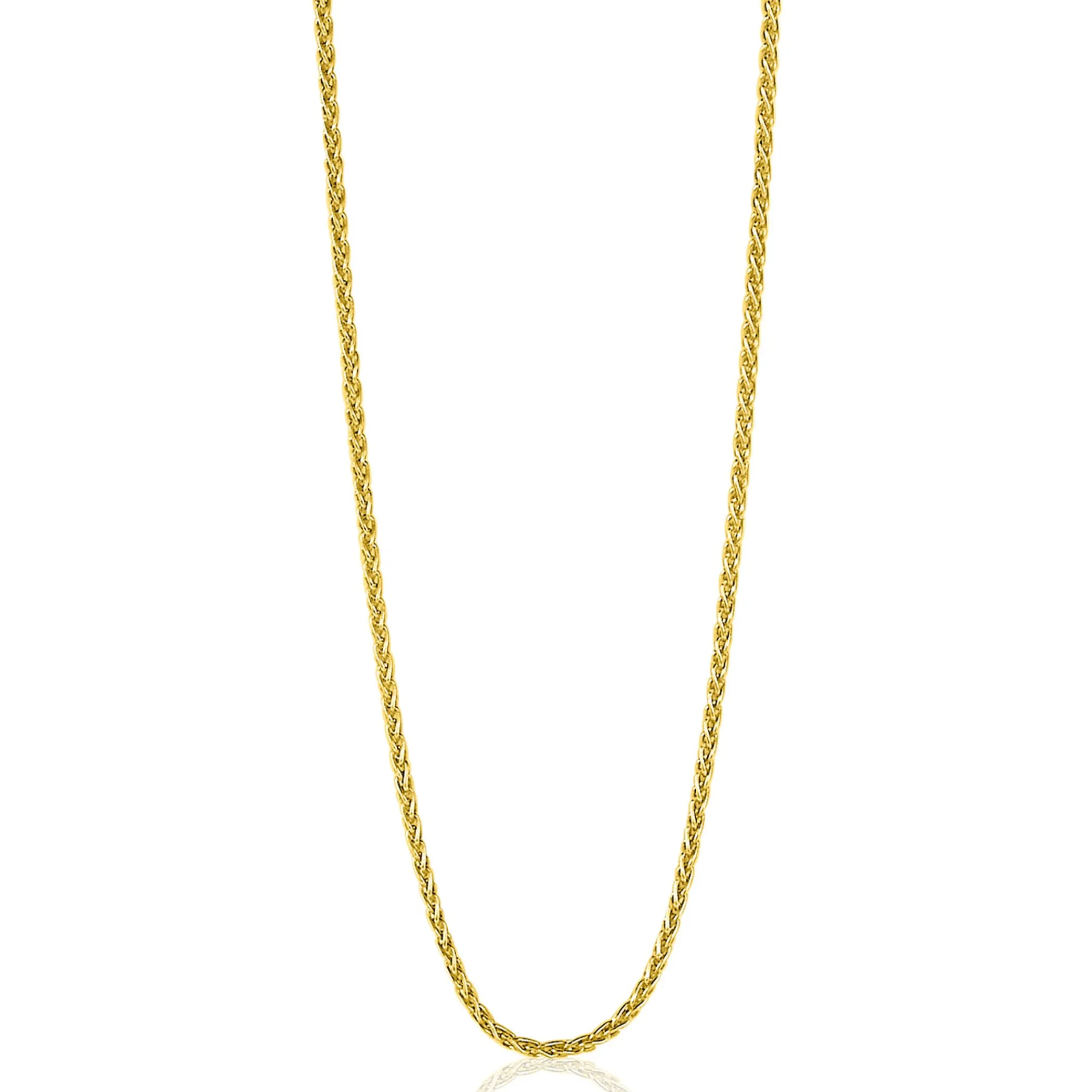 Zinzi 60 cm zilveren palmier ketting geel verguld ZILC-P60G