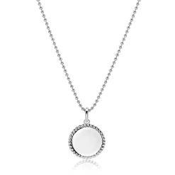 Online Zinzi 13.5 mm zilveren coin hanger met parelrand voor gravure ZIH2651 (zonder collier)