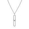 Zinzi 45cm Mart Visser by zilveren gourmet ketting inclusief rechthoekige schakel hanger 40mm, bezet met witte zirkonia's MVC28