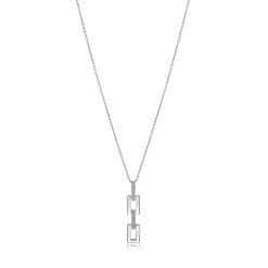 Discount Zinzi 45cm Mart Visser by zilveren ketting inclusief strakke rechthoekige hanger 39mm, bezet met witte zirkonia's MVC27