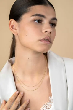 Best Zinzi 45cm Gold 14 krt gourmet ketting 0,8mm breed, ideaal om je hanger aan te bevestigen ZGLG45-08