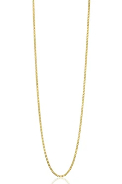 New Zinzi 45cm Gold 14 krt gourmet ketting 1mm breed, ideaal om je hanger aan te bevestigen ZGLG45-1