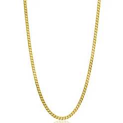 Outlet Zinzi 42cm Gold 14 krt gourmet ketting 1mm breed, ideaal om je hanger aan te bevestigen ZGLG42-1