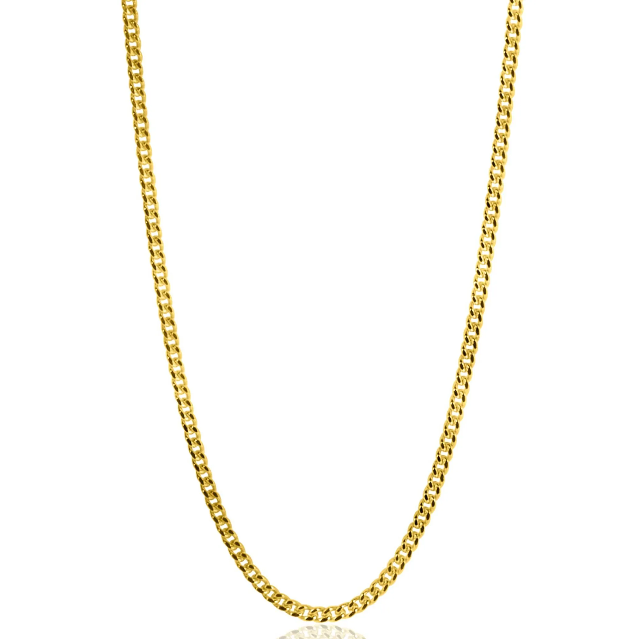 Outlet Zinzi 42cm Gold 14 krt gourmet ketting 1mm breed, ideaal om je hanger aan te bevestigen ZGLG42-1