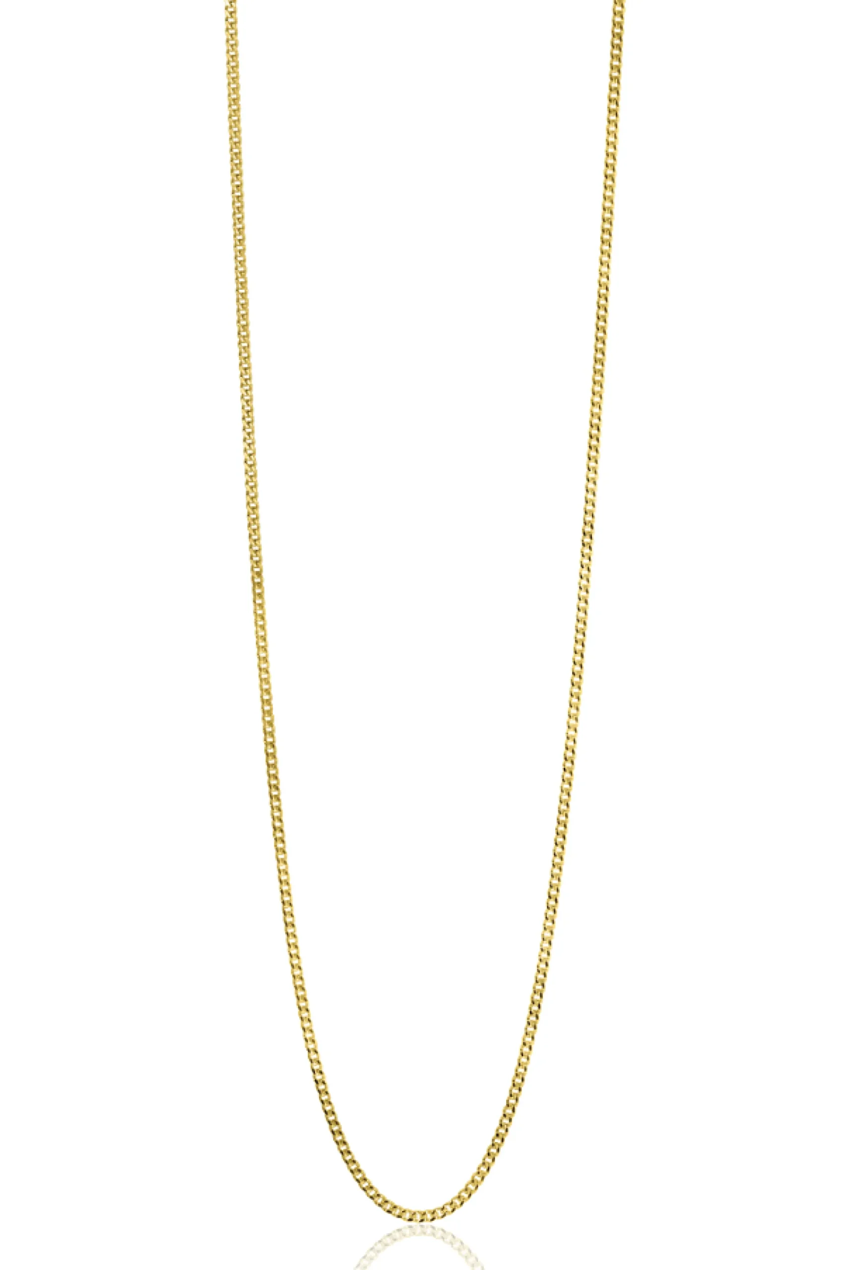 Outlet Zinzi 42cm Gold 14 krt gourmet ketting 1mm breed, ideaal om je hanger aan te bevestigen ZGLG42-1