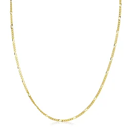 Best Zinzi 45cm gold plated zilveren figaro ketting ZILC-F45G