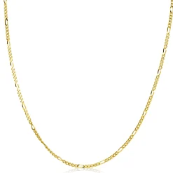 Sale Zinzi 80cm gold plated zilveren figaro ketting ZILC-F80G
