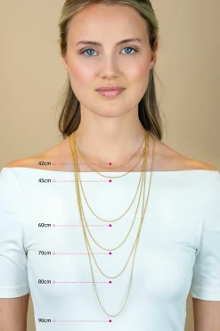 Clearance Zinzi 45cm gold plated zilveren anker ketting ZILC-A45G