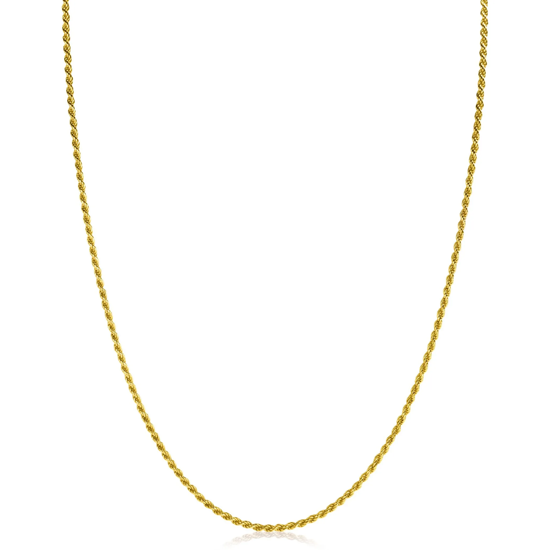 Hot Zinzi 80cm gold plated zilveren koord ketting ZILC-K80G