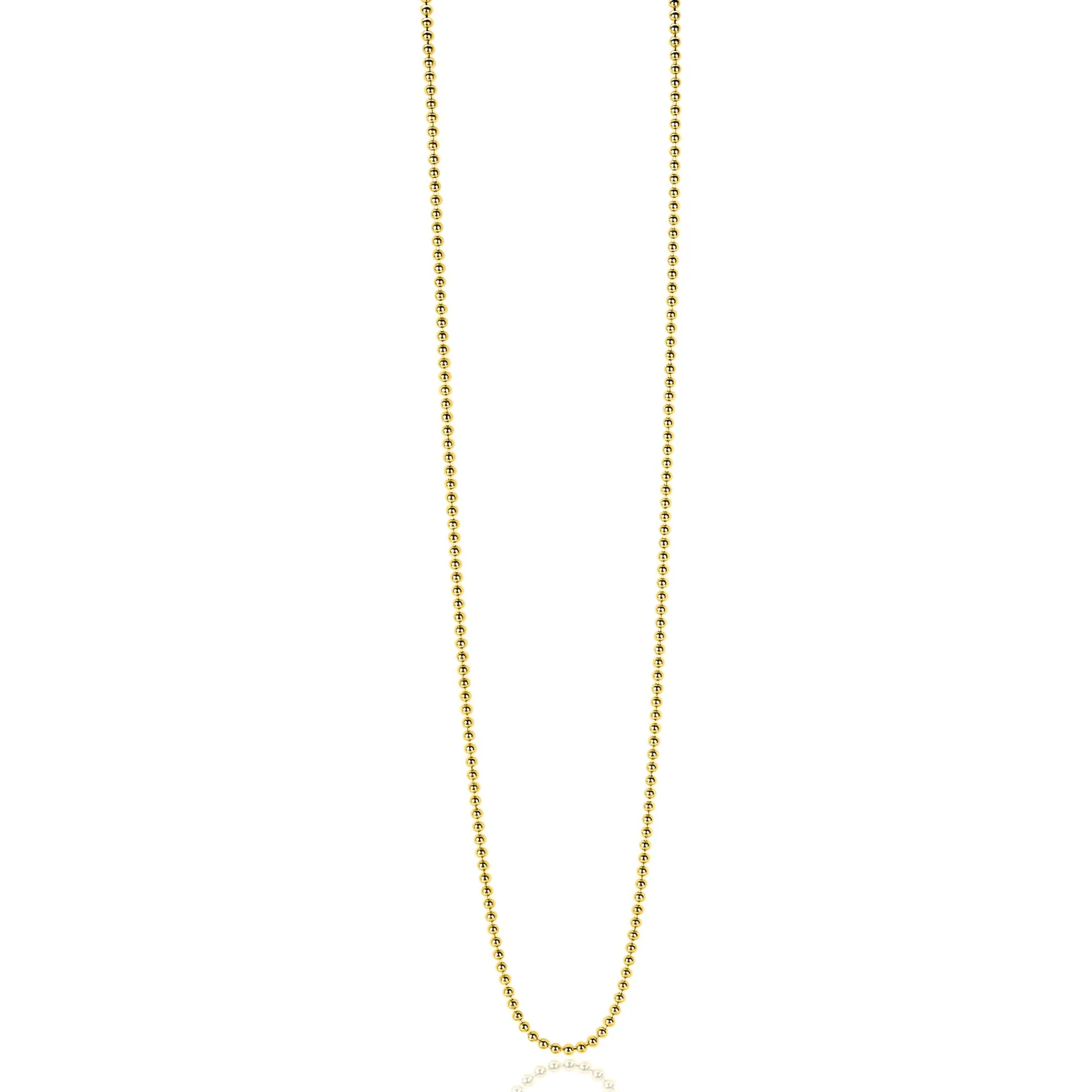 Hot Zinzi 80cm zilveren bolletjes ketting gold plated 0,9mm breed. ZILC-B80G