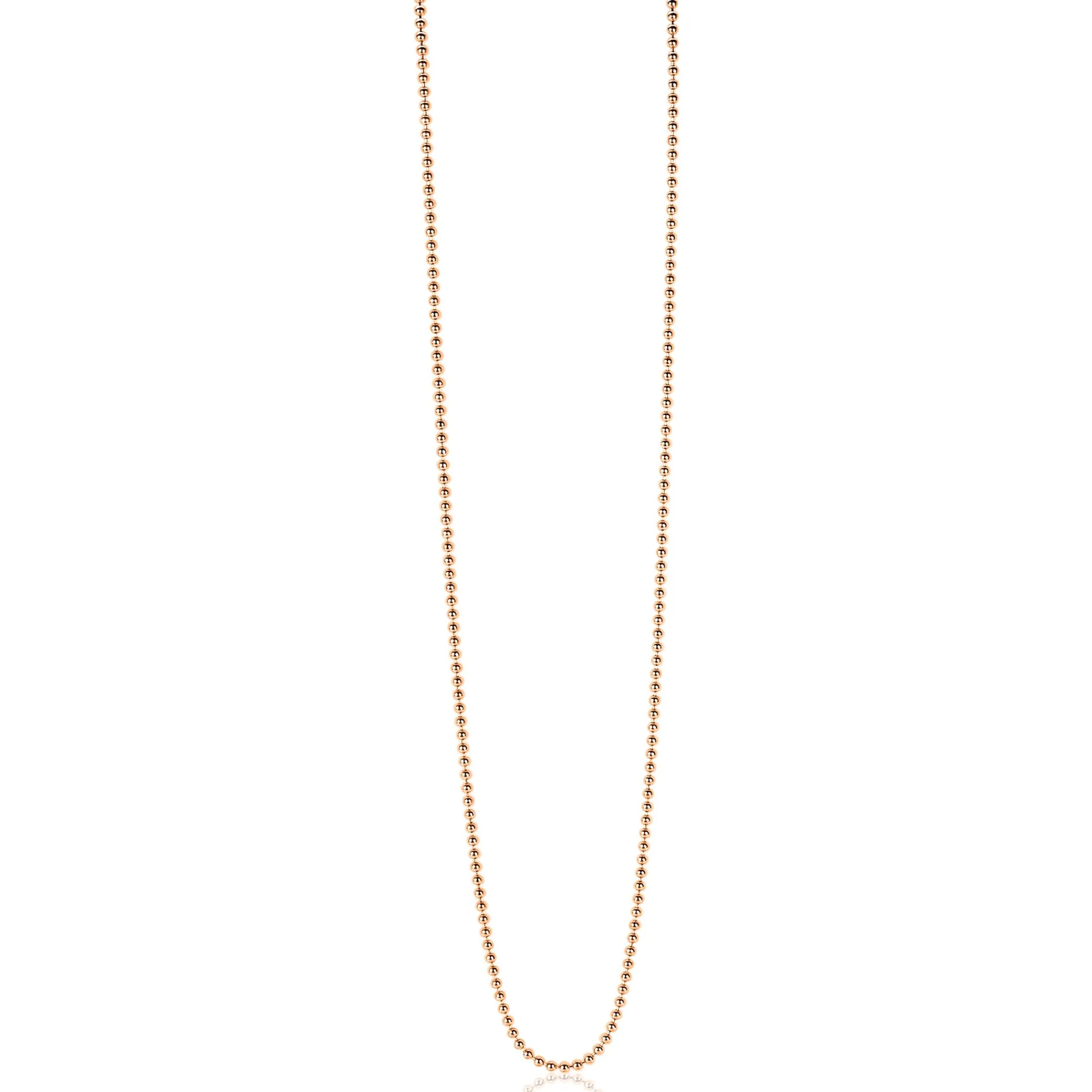Zinzi 45cm zilveren bolletjes ketting rosé verguld ZILC-B45R