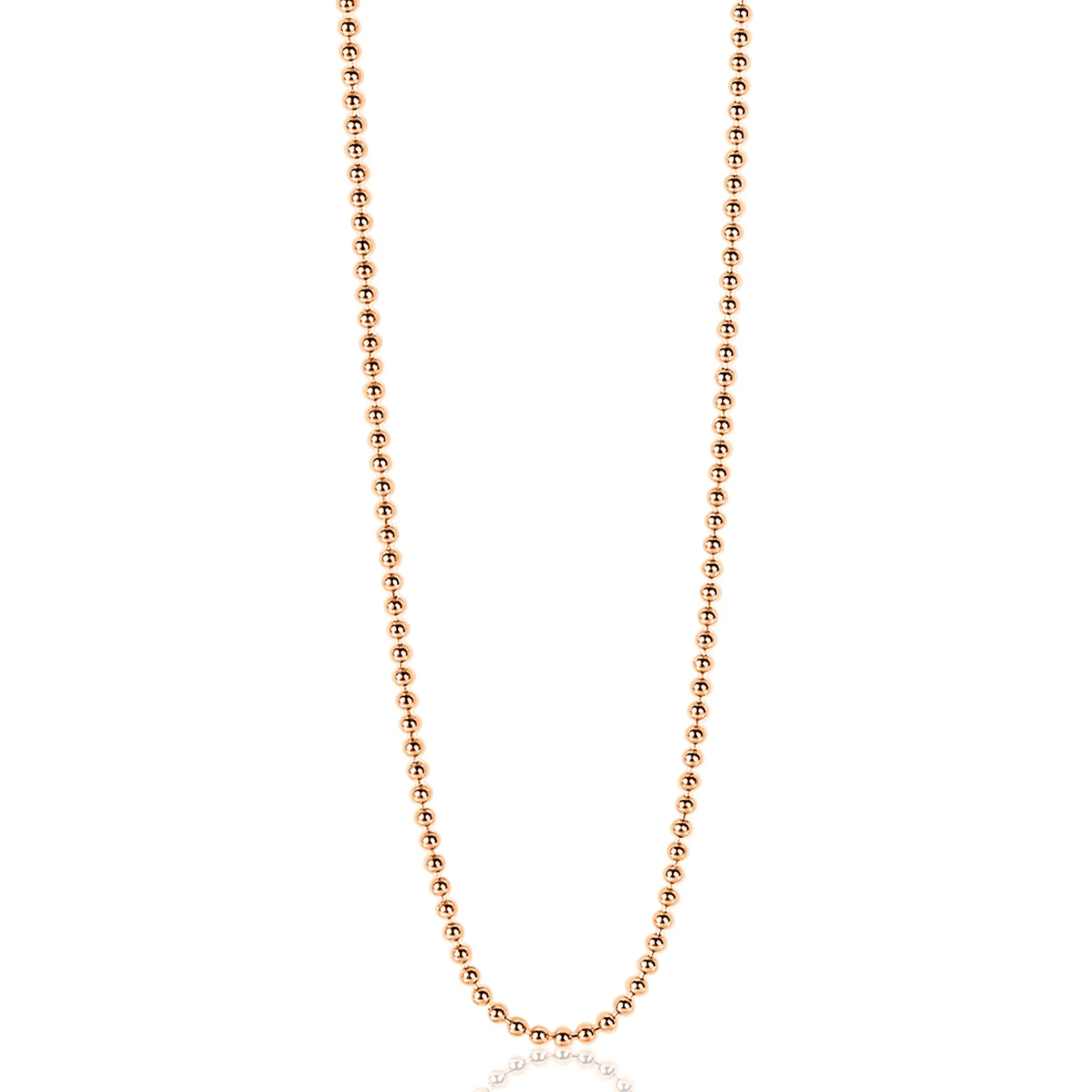 Zinzi 45cm zilveren bolletjes ketting rosé verguld ZILC-B45R