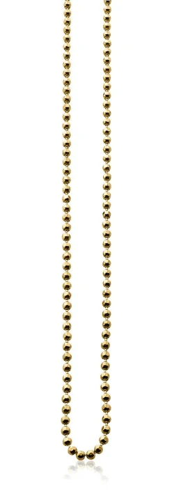 Hot Zinzi 45cm zilveren collier geel verguld bol 2mm ZI45BOLG