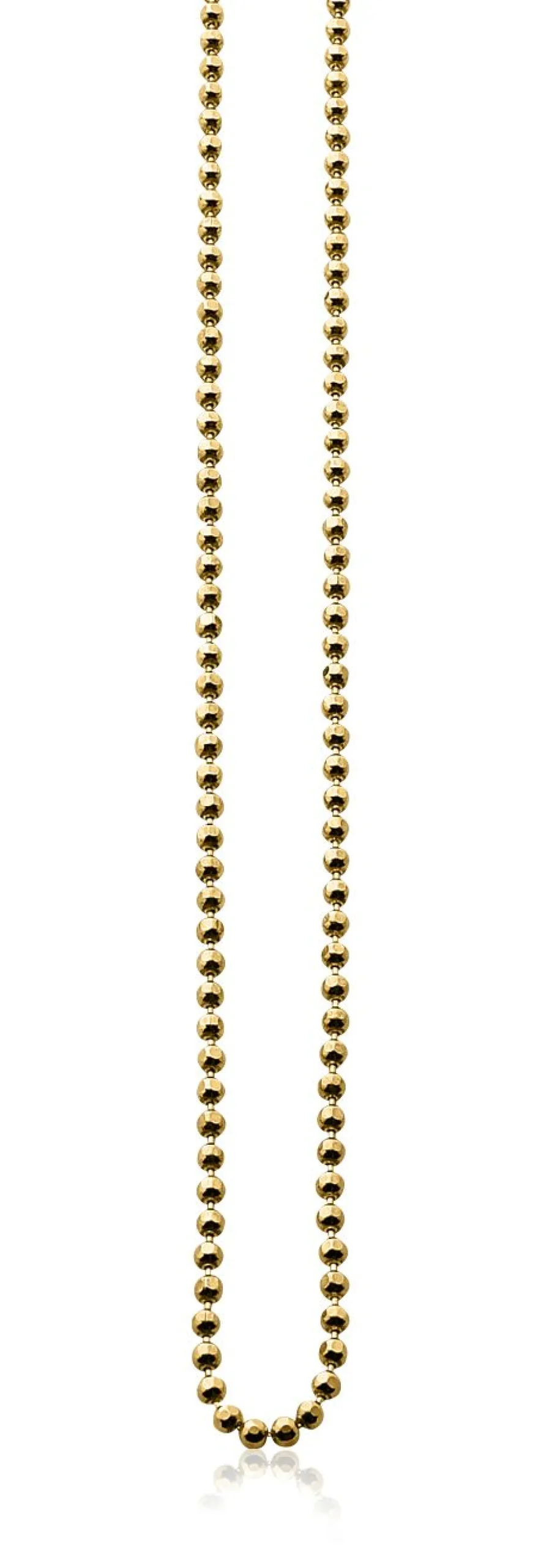 Hot Zinzi 45cm zilveren collier geel verguld bol 2mm ZI45BOLG