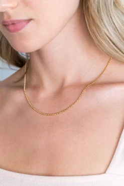 Hot Zinzi 45cm zilveren collier geel verguld bol 2mm ZI45BOLG