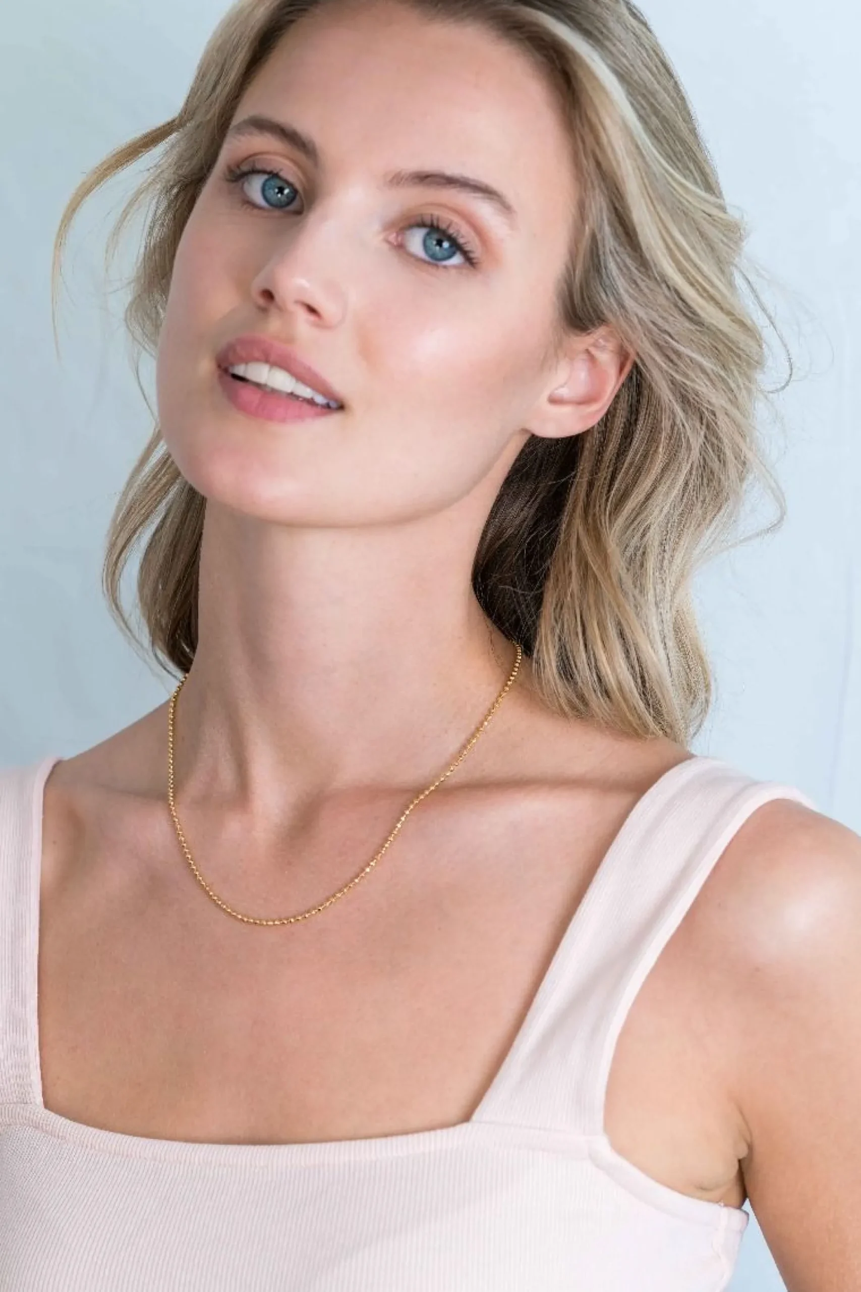 Hot Zinzi 45cm zilveren collier geel verguld bol 2mm ZI45BOLG