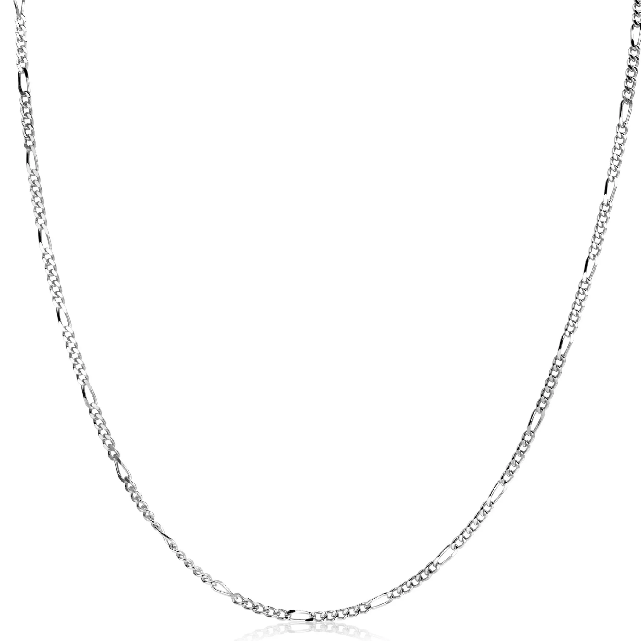 Hot Zinzi 70cm zilveren figaro ketting ZILC-F70