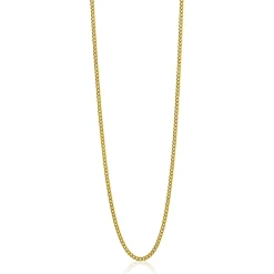Clearance Zinzi 70cm zilveren gourmet ketting gold plated. ZILC-G70G