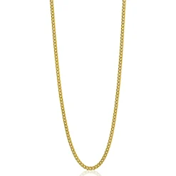 Clearance Zinzi 70cm zilveren gourmet ketting gold plated. ZILC-G70G