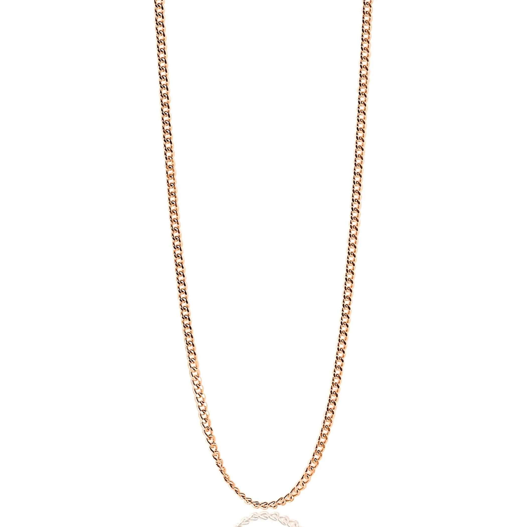 Online Zinzi 80cm zilveren gourmet ketting rosé verguld ZILC-G80R
