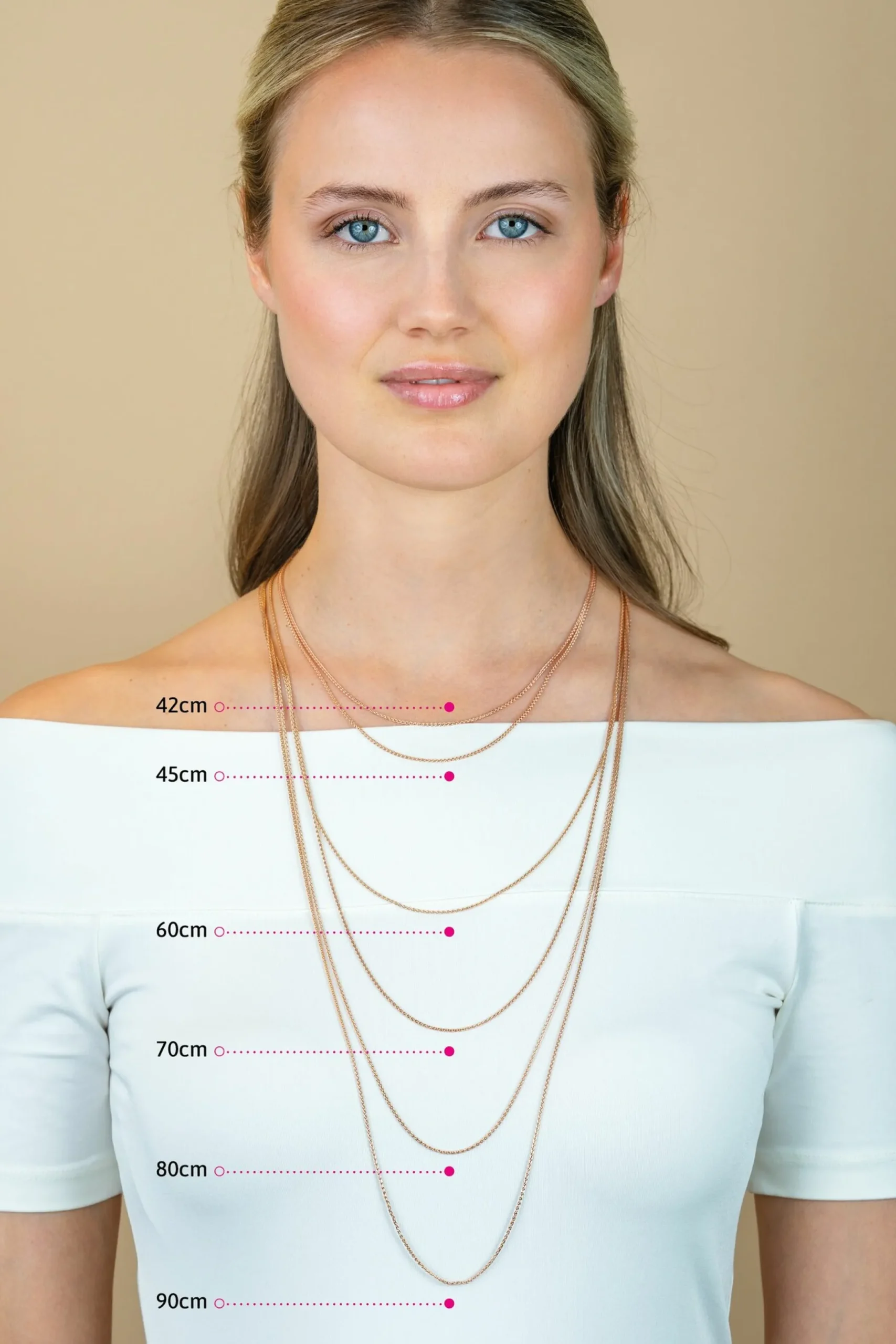 Online Zinzi 80cm zilveren gourmet ketting rosé verguld ZILC-G80R