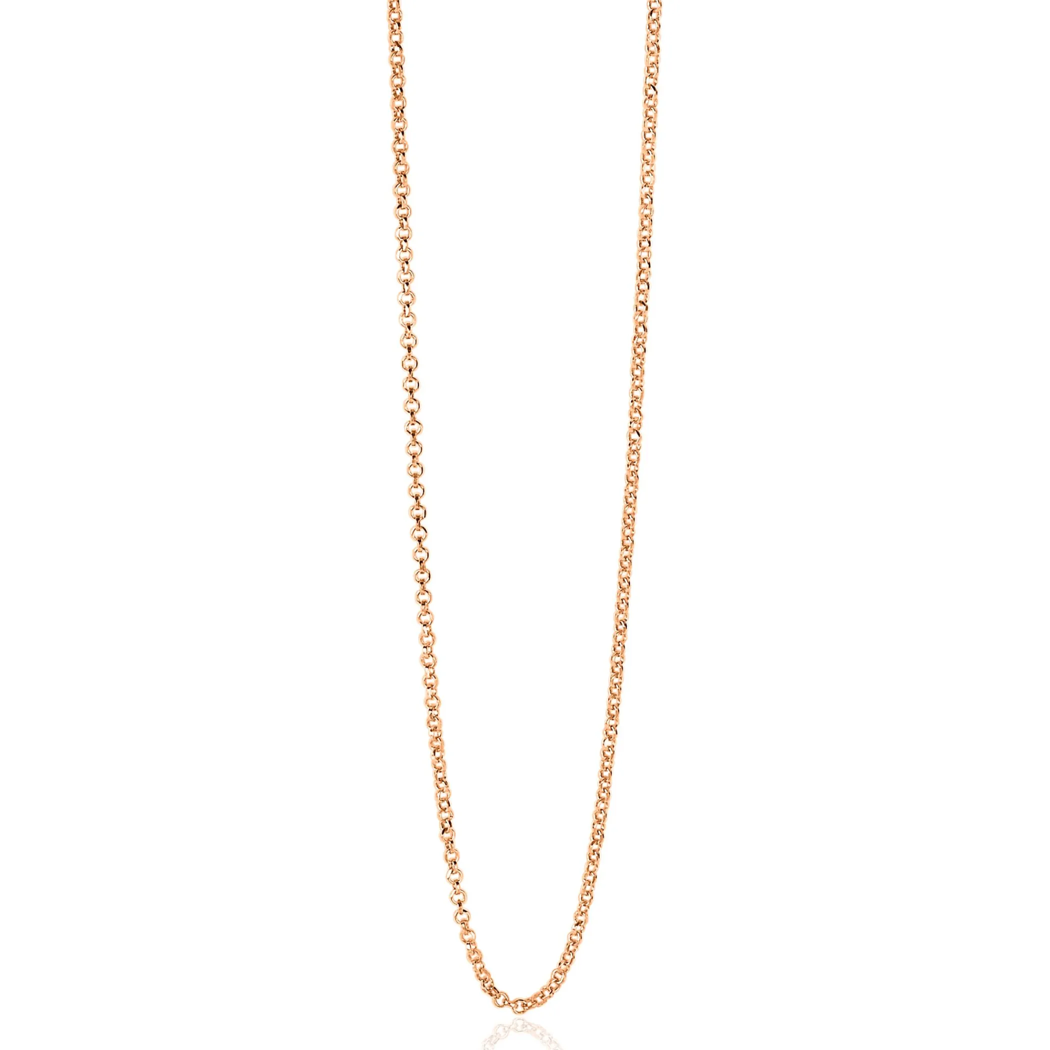 Clearance Zinzi 45cm zilveren jasseron ketting rosé verguld ZILC-J45R