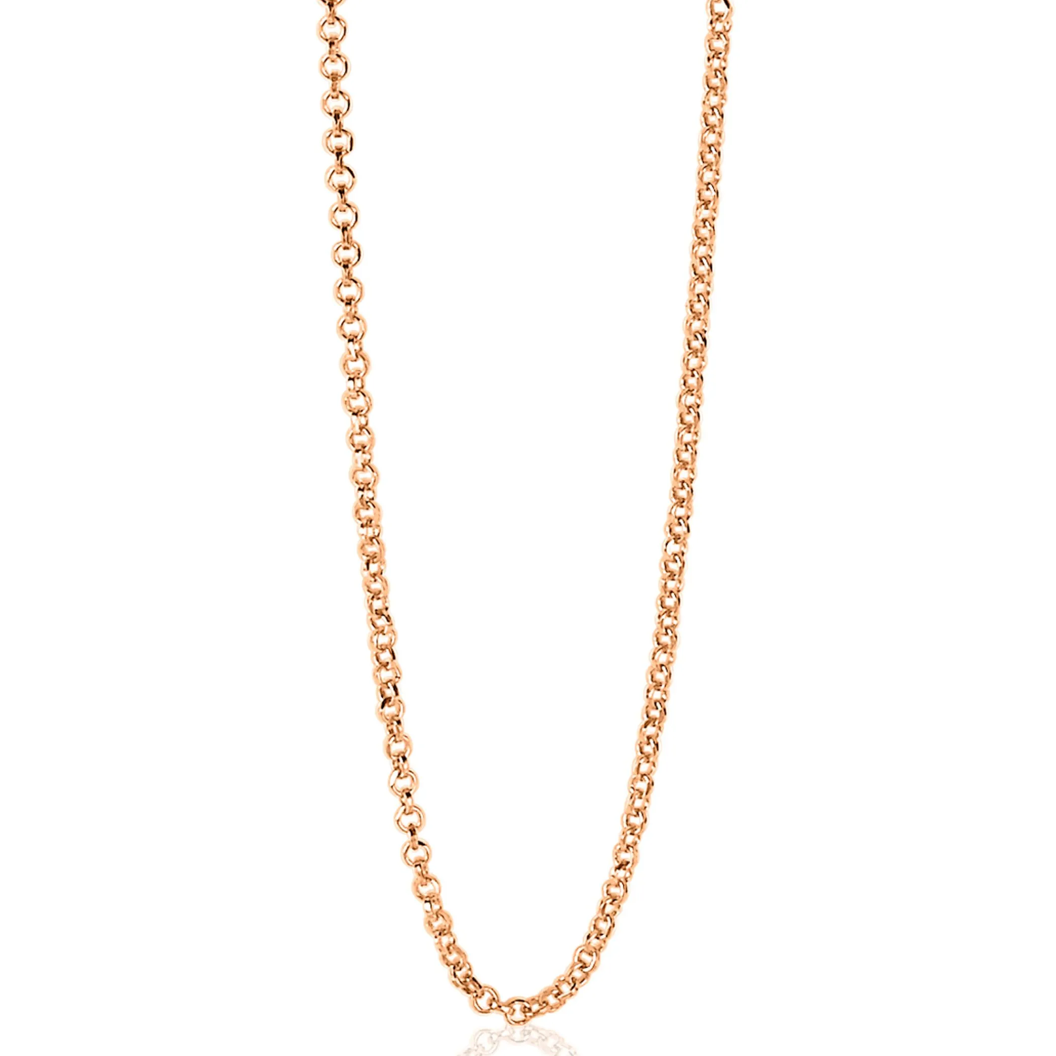 Clearance Zinzi 45cm zilveren jasseron ketting rosé verguld ZILC-J45R