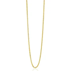 Clearance Zinzi 60cm zilveren jasseron ketting geel verguld ZILC-J60G