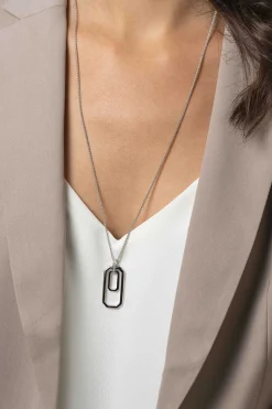 Zinzi 70cm zilveren ketting met luxe hanger 40mm, valt lang om de hals ZIC2494