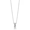 Best Zinzi 45cm zilveren ketting met cross-over hanger 19mm met knoop, bezet met witte zirconia's ZIC2505