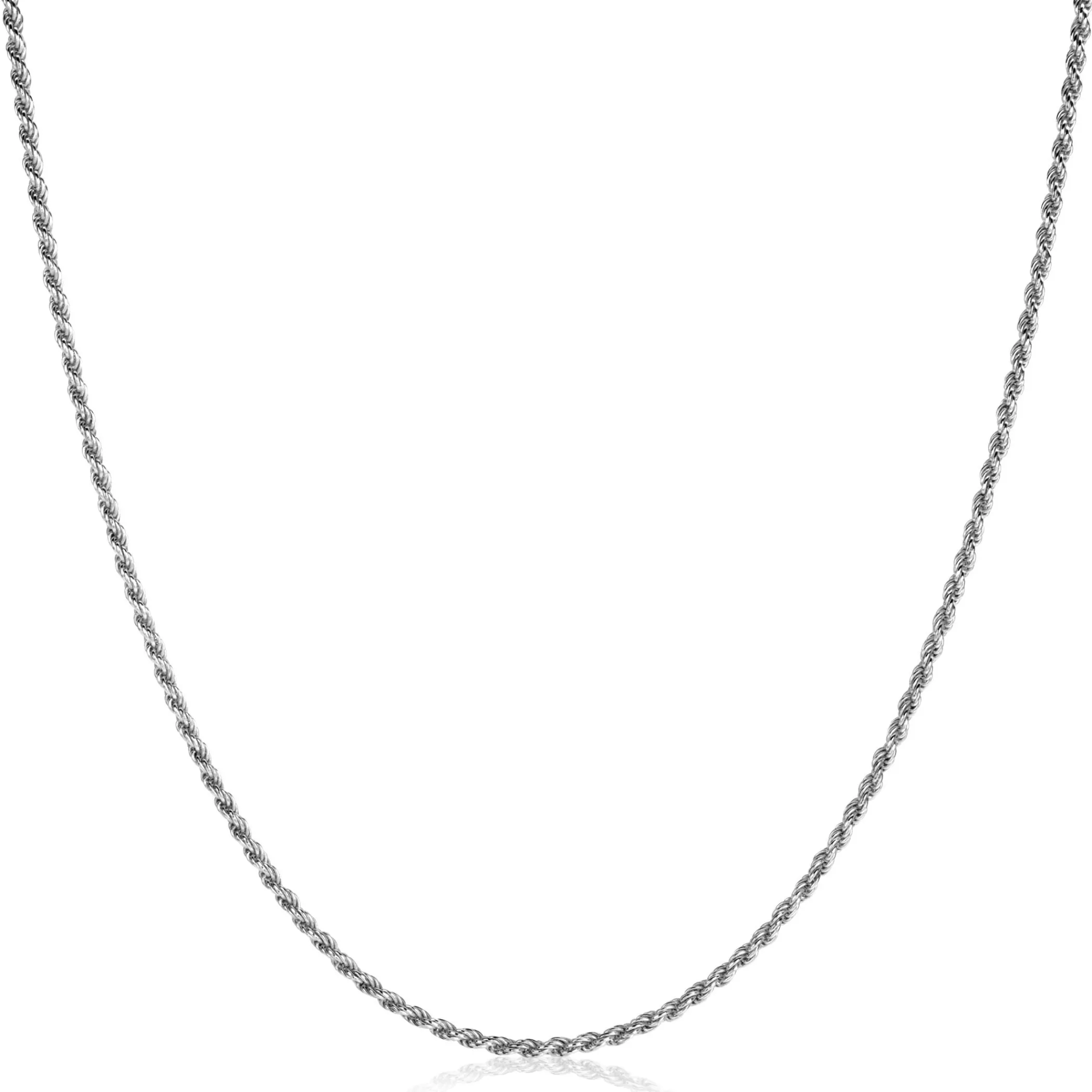 Zinzi 80cm zilveren koord ketting ZILC-K80