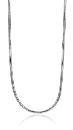 Best Zinzi 42cm zilveren slangen collier 1mm breed ZISL42