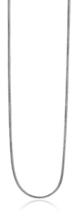 Clearance Zinzi 50cm zilveren slangen collier 1mm breed ZISL50