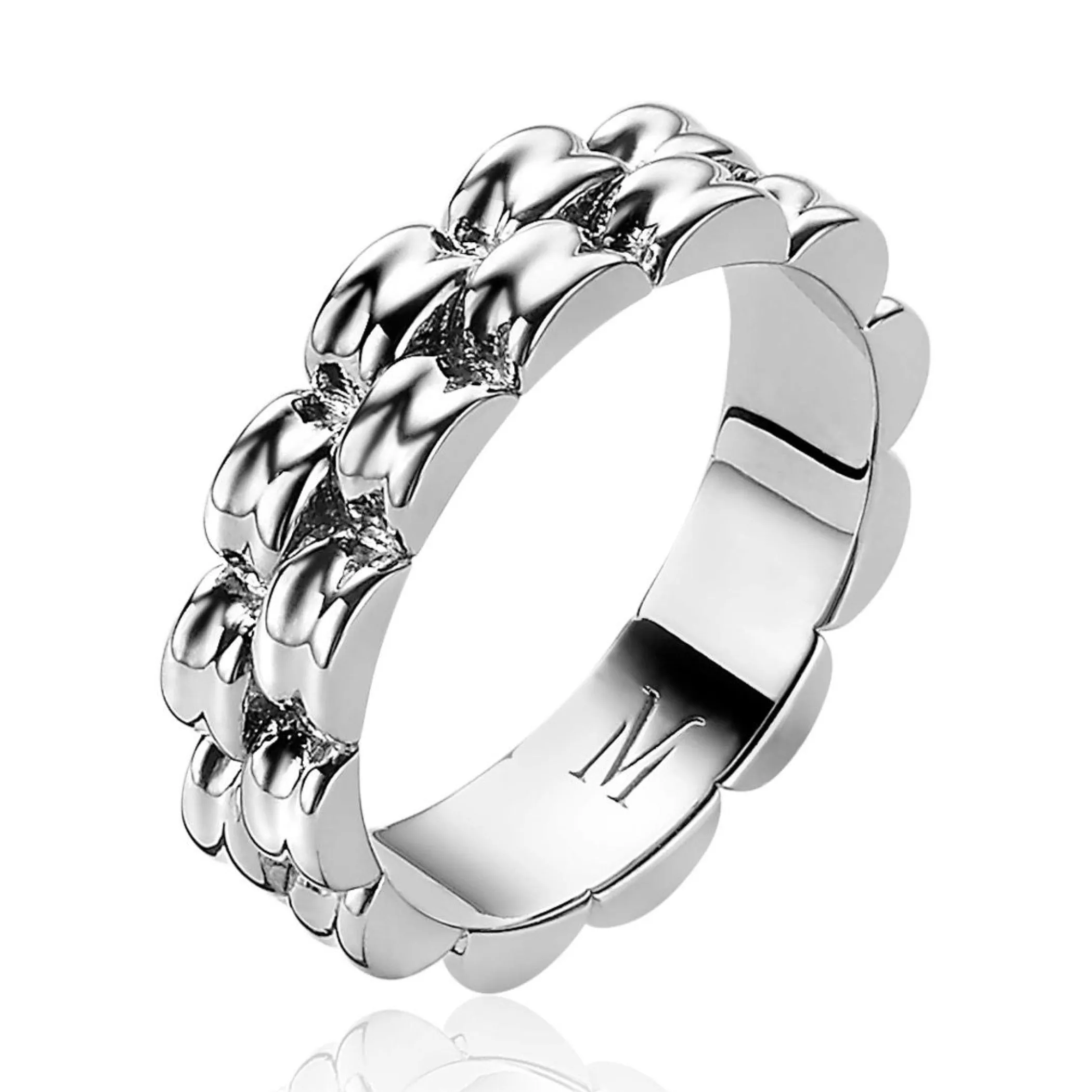 Hot Zinzi Mart Visser by zilveren brede schakel ring 5,5mm breed MVR23