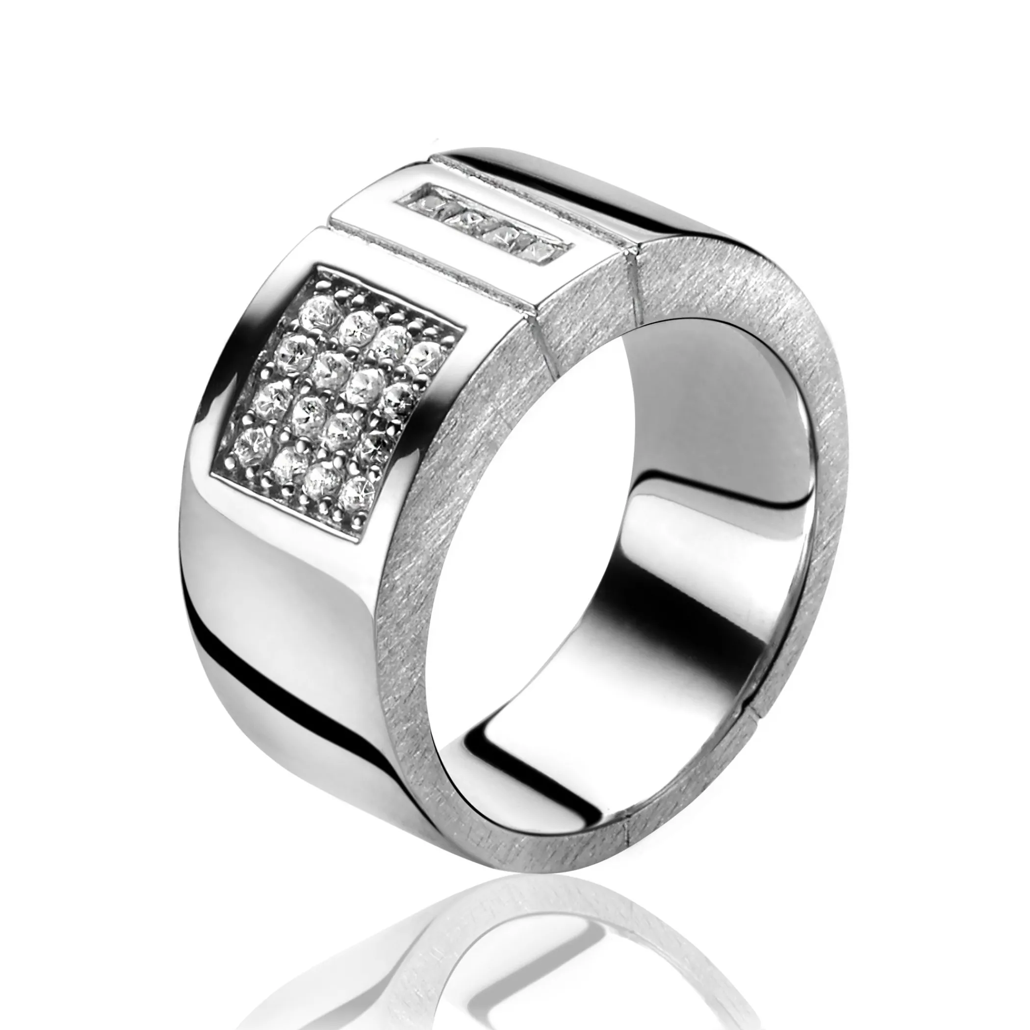 New Zinzi Mart Visser by zilveren ring wit MVR7
