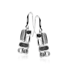 Sale Zinzi Mart Visser by zilveren oorhangers wit zwart MVO3Z