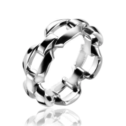 New Zinzi Mart Visser by zilveren ring schakel glad MVR2