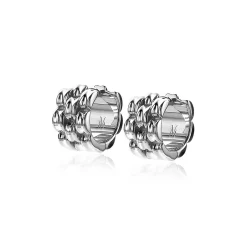 New Zinzi Mart Visser by zilveren brede schakel oorringen met luxe scharniersluiting 15 x 8mm MVO22