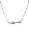 Sale Zinzi Mart Visser by zilveren ketting 45cm geknoopte vorm bezet met witte zirconia's MVC19