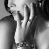 Online Zinzi Mart Visser by zilveren luxueuze armband wit zwart MVA3Z