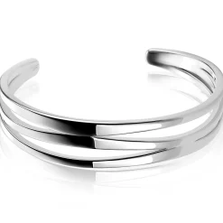 Zinzi Mart Visser by zilveren multi-look klem armband 16mm, organisch gevormd MVA25