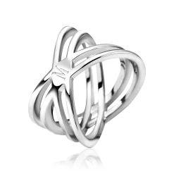New Zinzi Mart Visser by zilveren fantasie ring glad 19mm MVR12