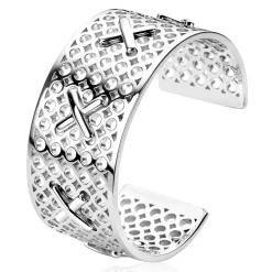Clearance Zinzi Mart Visser by zilveren fantasie klem armband glad 28mm MVA15