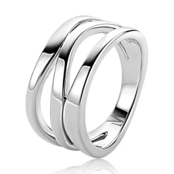 Outlet Zinzi Mart Visser by zilveren multi-look ring 11,5mm breed organisch gevormd MVR25