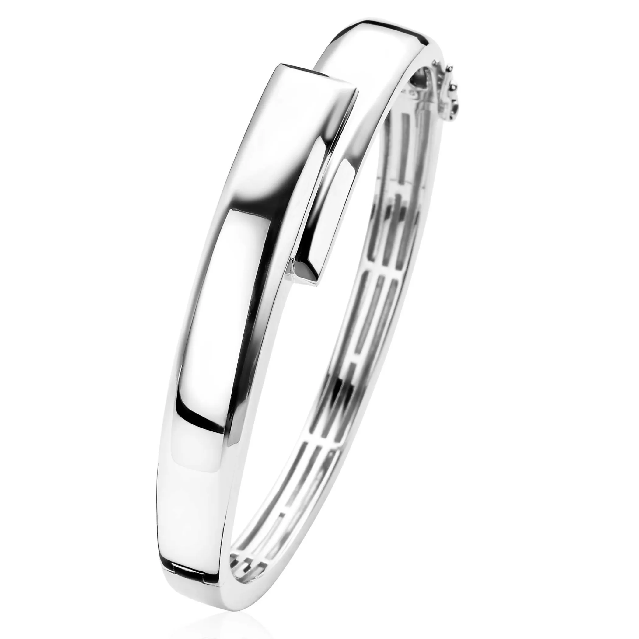 Outlet Zinzi Mart Visser by zilveren strakke bangle armband glad 12mm MVA16