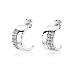 Best Zinzi Mart Visser by zilveren oorsieraden strak recht 17 x 8mm MVO17