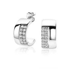 Best Zinzi Mart Visser by zilveren oorsieraden strak recht 17 x 8mm MVO17