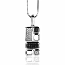 New Zinzi Mart Visser by zilveren hanger wit zwart MVH3Z (zonder collier)