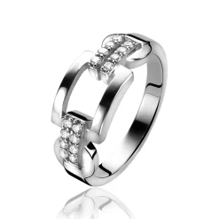 Hot Zinzi Mart Visser by zilveren ring schakel glad MVR4